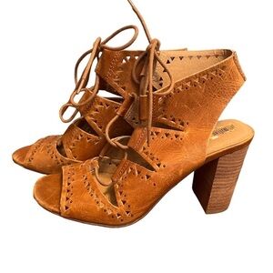 Lucky Brand Leather Stacked Sandals 7.5